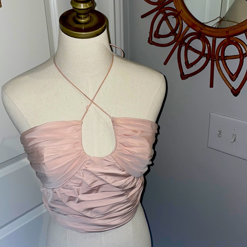 Blush pink crop top by Zara